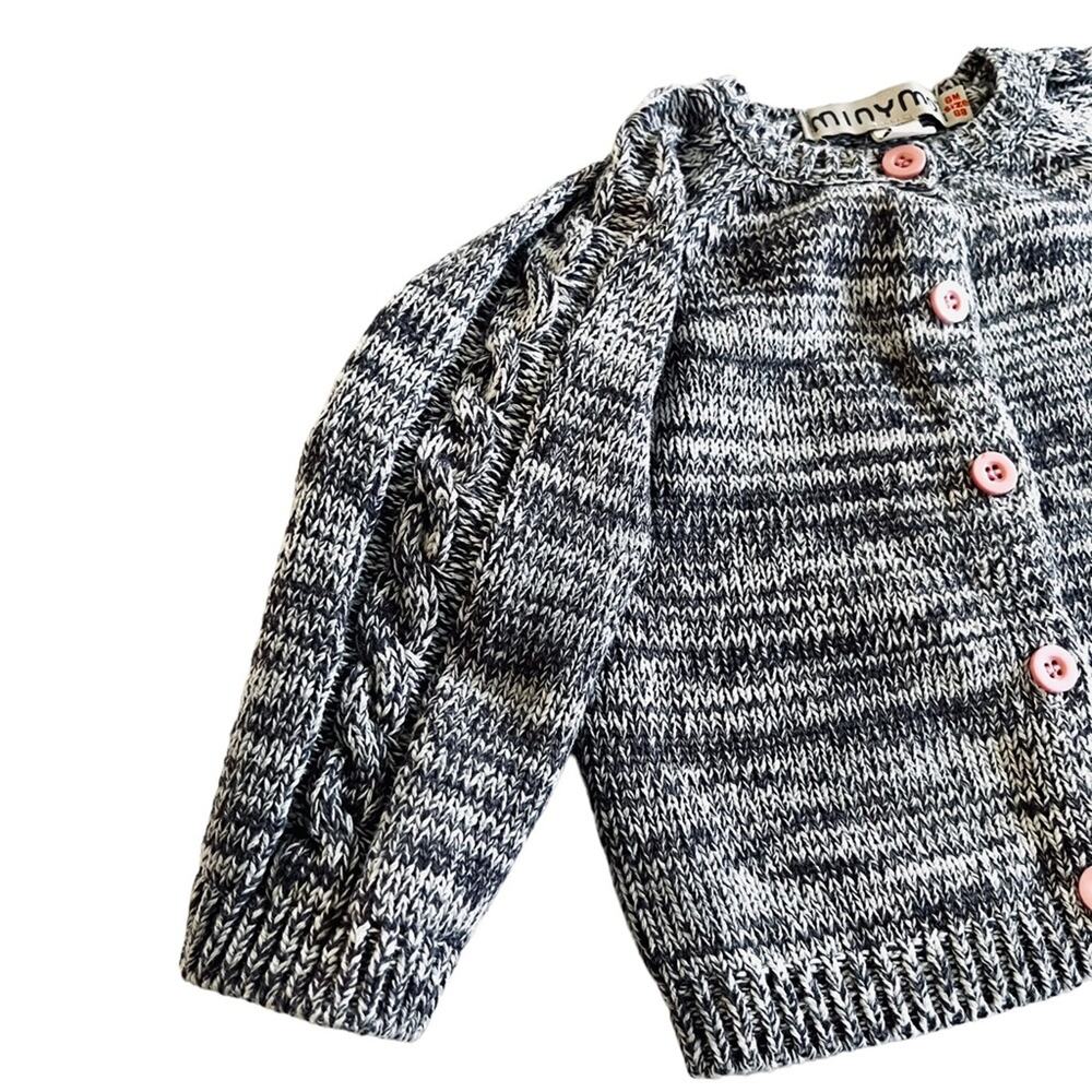 MinyMo girls marled cardigan size 6 months - Picture 4 of 5